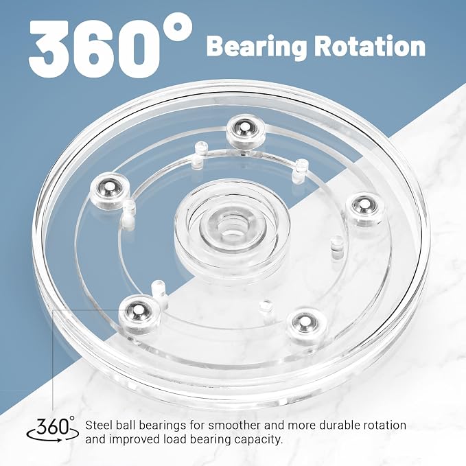 4 Inch Plastic Lazy Susan Turntable, 360° Tiny Clear Turntable Organizer, Transparent Ball Bearing Rotating Swivel Spinning Tray Plate for Refrigerator Table Spice Cake - Image 4