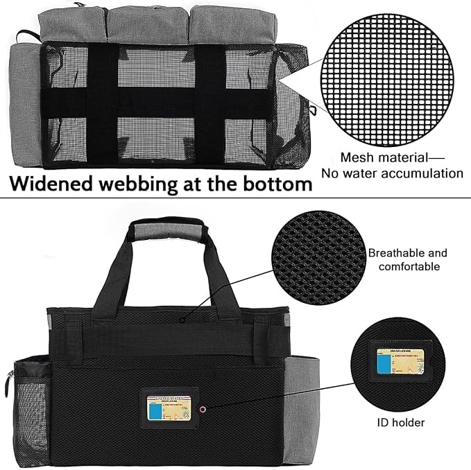 Large Cleaning Caddy Bag Built-in hard plastic sheet Aluminum foil lining | Waterproof nylon, aluminum foil lining, detachable dividers, dual straps for housekeepers - Image 6