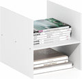Furinno Cubicle H-Shelf Cube Insert, 2-Tier Cube Organizer, White | 12.9W x 12.9H, Shelf Accessory, Fits into Furinno Triple Thick Cubes, IKEA Kallax, for Organizers and Storage by Furinno-FitsYourSpaceFitsYourBudget