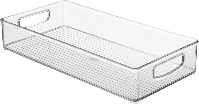 iDesign Stackable Clear Plastic Extra Long Pantry Organizers | Cabinet Storage Bins, For Kitchen - Image 9
