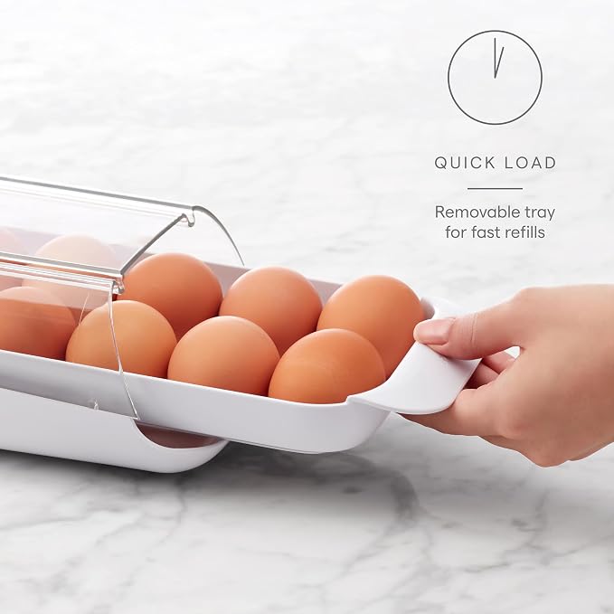 YouCopia FridgeView Rolling Egg Holder, BPA-Free Stackable Eggs Organizer with Removable Tray for Refrigerator Storage - Image 3