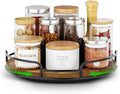 WOWBOX 9" Wood Lazy Susan Turntable Organizer for Cabinet, Pantry & Counter | Smooth 360° Rotation, Space-Saving Wooden Organizer for Spice Jars, Kitchen, Bathroom, Vanity & Tabletop by WOWBOX