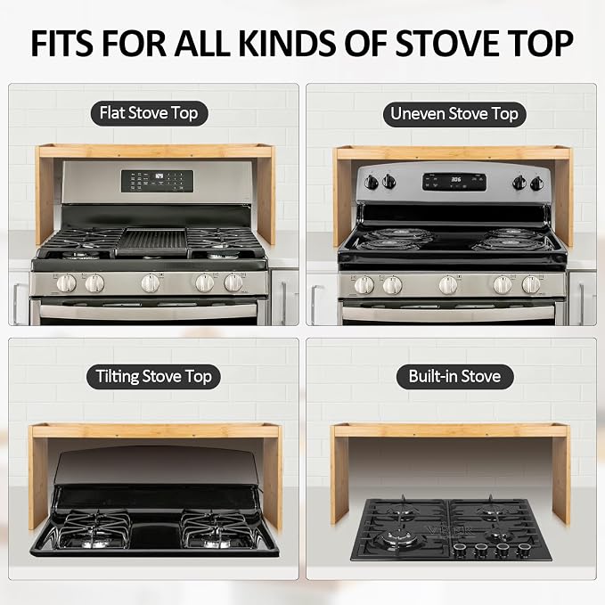 Over the Stove Spice Shelf for Kitchen,33" Over Stove Spice Rack Organizer | Stove Top Shelf, Stove Shelf for Back of Stove,Above Stove Shelf Spice for Kitchen - Image 4