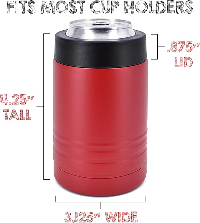 Clear Water Home Goods 4-in-1 12 oz Can Cooler Maroon | Double Wall Vacuum Insulated 18/8 Stainless Steel, Fits 12 oz Cans & Bottles and 16 oz Cans, Powder Coated Finish - Image 5