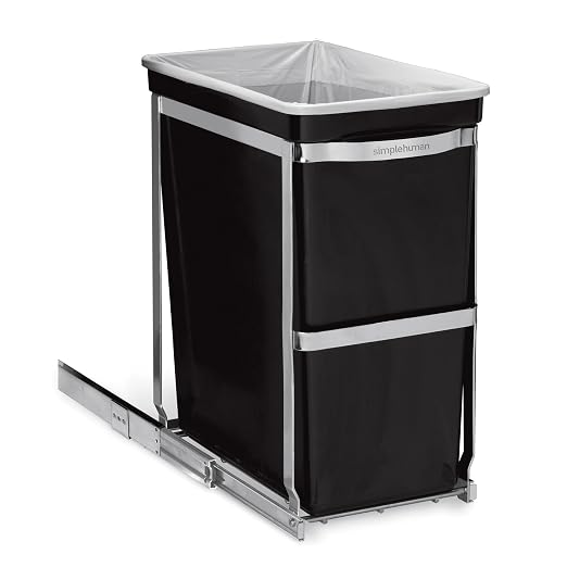 simplehuman Under Counter Pull-Out Can, 30L / 8 Gallon In-Cabinet Trash Can, Heavy-Duty Steel Frame, Commercial-Grade Ball-Bearing Tracks, Hides Trash Inside the Cabinet by Unknown