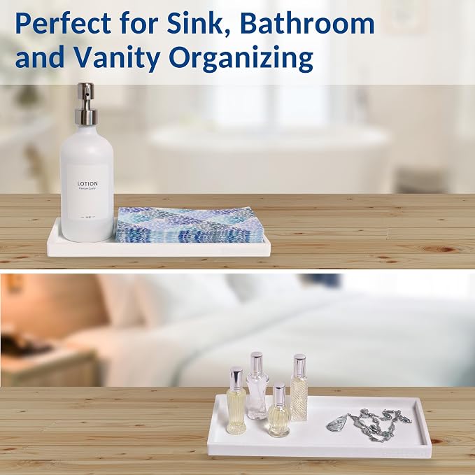Silicone Countertop & Vanity Tray – 11.7” Bathroom Counter Tray | Bathroom Tray, Bathroom Tray Countertop, Tray for Bathroom Counter, Silicone Kitchen Tray for Counter & Countertop Organizer - Image 6