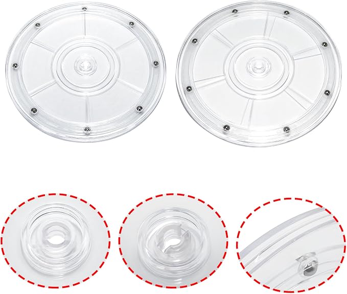 1Pcs Clear Acrylic Lazy Susan 8 Inch Turntable Organizer Bearings | Mini Lazy Susan, Small Lazy Susan Turntable, 360° Rotating Swivel Plate for Spice Rack, Cosmetic, Cake, Pantry, DIY Display - Image 4