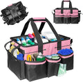 Boczif Cleaning Caddy Bag Wearable,Cleaning Caddy Supplies Organizer(Pink) | with Handle, Shoulder Straps & Detachable Divide, Cleaning Tool Organizers Tote Bag for Cleaners & Housekeepers by Boczif