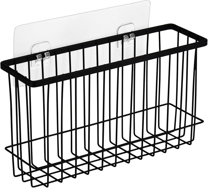 Toplife Wall Door Adhesive Kitchen Wrap Organizer Rack, No Drilling, Black by Toplife