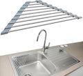 Triangle Roll-Up Dish Drying Rack | 304 Stainless Steel, Folding, Over Sink Mat Drainer, Kitchen Sink Organizer, Right-Angle Drainer, Sink Drain Basket by Unknown