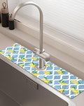 Patterned Sink Faucet Mat Kitchen Splash Guard Super Absorbent Drying Mat, Non-Slip Drain Pad for Kitchen Counter or Bathroom-24x5.5in by BnhjsdwTablecloth
