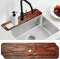 2 Pcs Kitchen Sink Splash Guard Faucet Mat Wood Grain Pattern Faucet Mat for Sinks Natural Wood Color Absorbing Drying Mat for Kitchen Bathroom, 23.6x5.5inch by CONCHLERY%E6%97%97%E8%88%B0%E5%BA%97