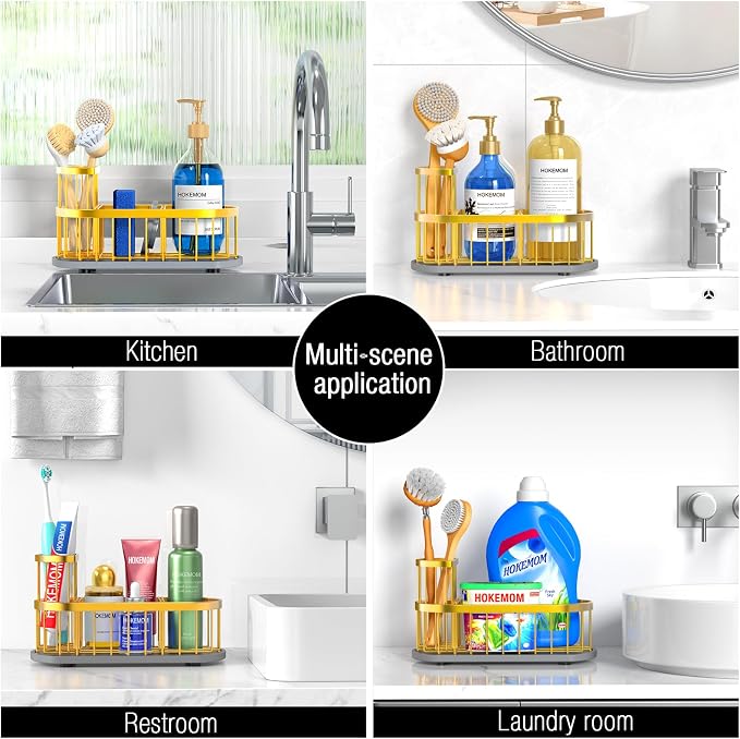 Sink Caddy Kitchen Sink Organizer, Sponge & Brush Holder, Stone Drying Mat - Image 7