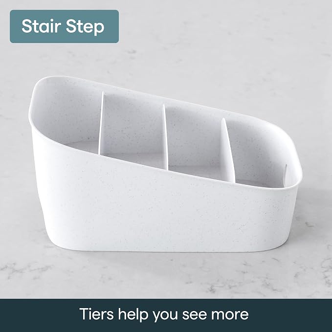YouCopia ShelfBin Packet Organizer, 4-Tier Stairstep Raised Divided Bin, BPA-Free Storage Caddy for Kitchen Pantry and Cabinet Organization, Tea Bags, Medicine, and More - Image 3