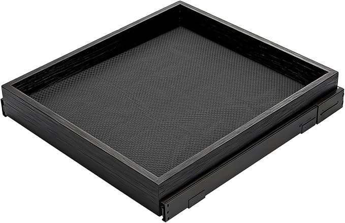 Expandable Pull Out Kitchen Drawer Cabinet organizer, 20"W x 21"D Cabinet Drawer,Soft Close Slide Out Wood Drawer Shelves Storage for Kitchen Heavy-Duty with slide ralis, black by Yucorp
