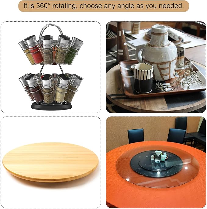 MECCANIXITY 6inch Rotating Swivel Stand with Steel Ball Bearings Lazy Susan Base Turntable for Kitchen Corner Cabinets, White - Image 5