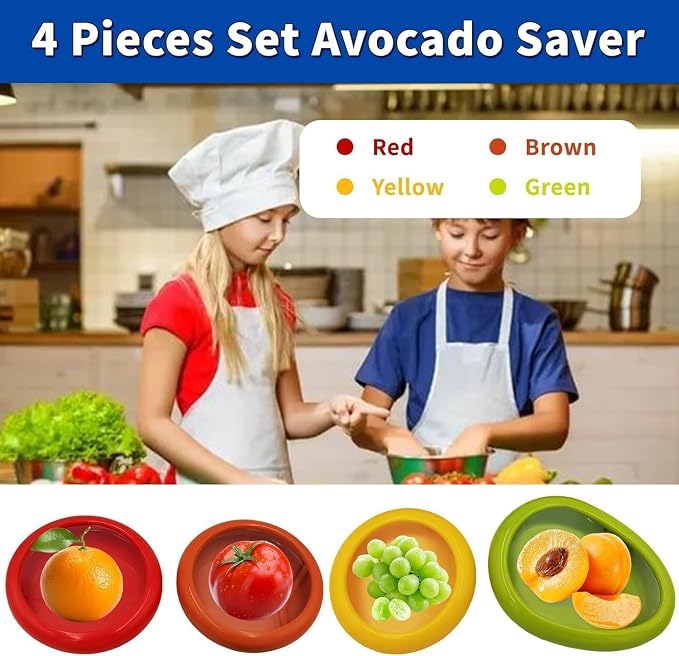 Avocado Preserver, Half Cut Fruit Container - Reusable Kitchen Tool for Refrigerator Onion Storage - Cheese, Lemon, Vegetables, Tomatoes, Fruit Gripper - Image 3