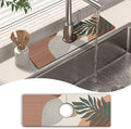 Kitchen Sink Splash Guard Faucet Mat 15" X 5.5" Boho Absorbent Fast Drying Mat Faucet Draining Mat Sink Splash Guard Behind Faucet Drip Catcher for Kitchen Bathroom by Unknown