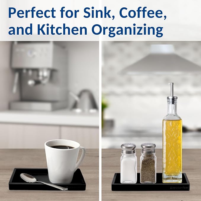 Countertop & Vanity Silicone Tray – 2 PC Small 7.7" Soap Tray | Kitchen Soap Tray Set, Dish Soap Tray for Kitchen Counter, Kitchen Sink Tray, Silicone Soap Dispenser Tray & Sponge Holder - Image 6