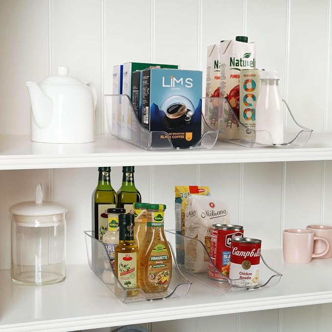 Refrigerator Organizer Bins Set of 4, Pantry Storage, Can Dispenser for Kitchen Cabinet or Counter-top, Fridge Beverage Holder, Clear - Image 2