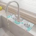 15" X 5.5" Kitchen Sink Splash Guard Faucet Mat Floral Super Absorbent Fast Drying Faucet Guard & Draining Mat Sink Splash Guard Behind Faucet for Kitchen, Bathroom by Unknown