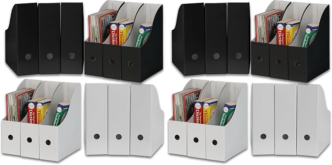 Simple Houseware 24-Pack Magazine File Holder Box, Foldable Cardboard Organizer, Black by SimpleHouseware