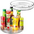 Amolliar Lazy Susan Organizer, 9" 2Pack, Rotating Turntable for Cabinet, Kitchen, Fridge, Bathroom, Vanity, Makeup, Pantry Organizer Storage, Spice Rack Container for Condiment, Under Sink Organizer by Amolliar