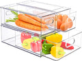 bealy 3 Pack Fridge Organizer and Storage,Clear Storge Bins with Pull-out Drawer, Fridge Drawers Clear Stackable Storage Drawer Containers for Freezer, Refrigerator, Pantry, Kitchen by bealy
