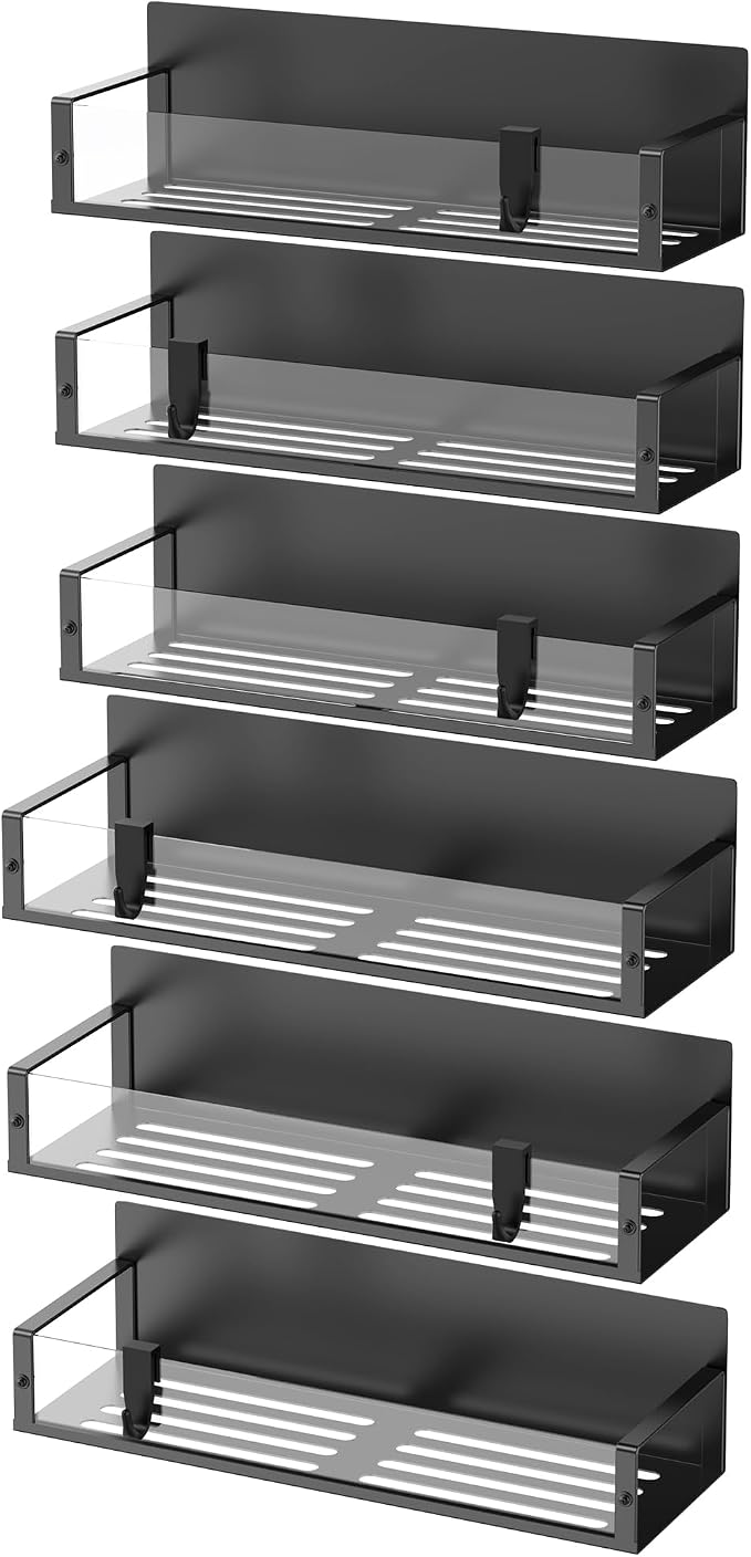 Metal Magnetic Spice Rack for Refrigerator Clear, 6 Pack | Magnetic Shelves Heavy Duty for Fridge in Kitchen, Seasoning Storage Organizer, For Oven Washer and Dryer, For Heavier Items - Image 6