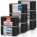 90L Large Storage Bags, 8 Pack Clothes Storage Bins Closet Organizers | Foldable Storage Containers, with Reinforced Handle, for Clothing, Blanket, Comforters, Bed Sheets, Pillows and Toys,Black by BuddingJoy-BuildaJoyfulLifeforYou