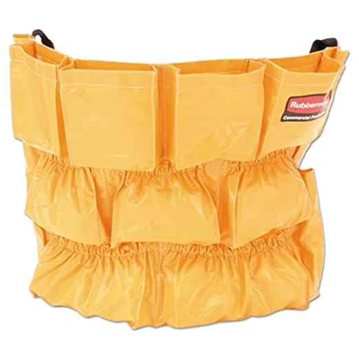 Rubbermaid Commercial Products Supply Organizing Caddy for Brute Trash Cans Yellow Tool Organizer Storage for Spray Bottles/Paper Towels/Gloves/Scrub Brush 1 Count by RubbermaidCommercialProducts