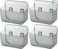 4 Pack Adhesive Kitchen Cabinet Door Organizer, Compact Pantry Organizers and Storage Box, Bathroom Storage Organizer Shelf for Narrow Space, Wall Mounted Shower Caddy Hanging Sink Caddy(Smoke Gray) by Veefos
