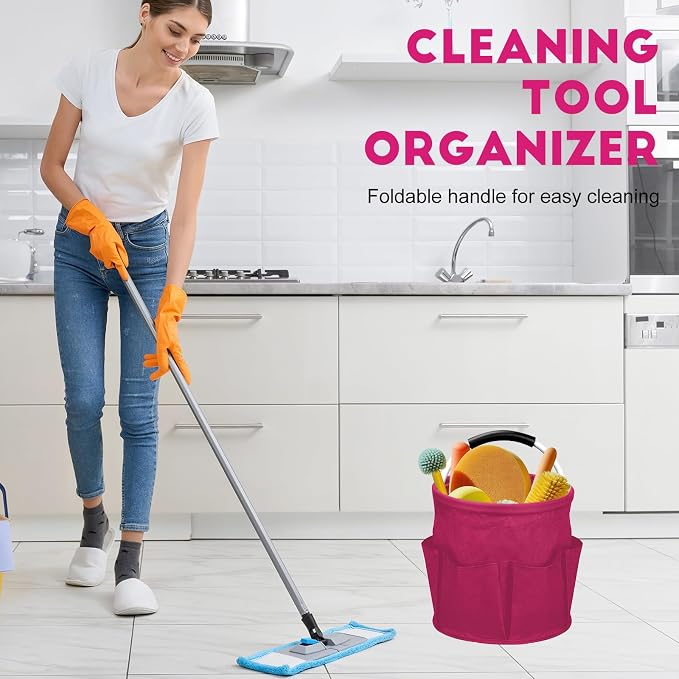 17L Cleaning Caddy for Cleaning Supplies with Handle,Cleaning Supplies Organizer Bucket for Home Garden - Image 3