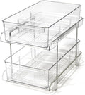 BINO 2 Tier Clear Storage Organizer with Dividers | Slide Out Drawer for Under Sink or Medicine Cabinet | Bathroom Closet, Vanity, Pantry Organizer | Under Cabinet Storage for Bathroom and Kitchen by BINO