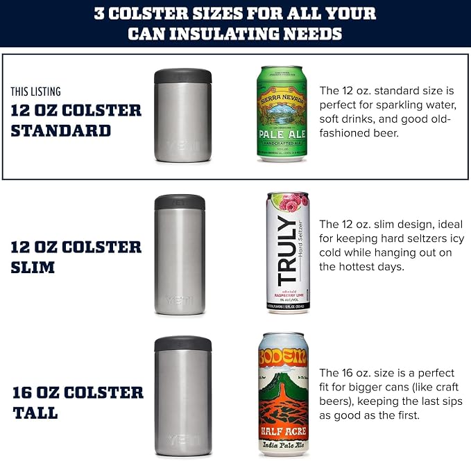 YETI Rambler 12 oz. Colster Can Insulator for Standard Size Cans, Navy/White/Badge - Image 7