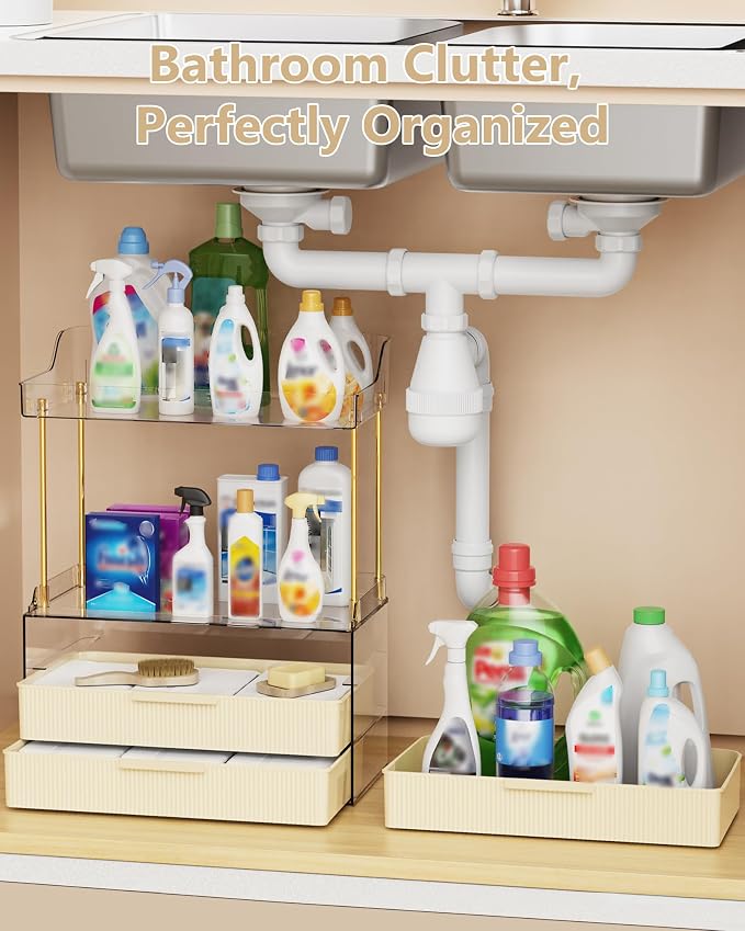 Anylady Bathroom Organizers and Storage, Makeup Organizer (Sturdy Durable Attractive), Ideal for Vanity, Countertop, Counter, Perfume, Skincare, Cabinet, Cosmetic, Dresser Organizer (Cream) - Image 6