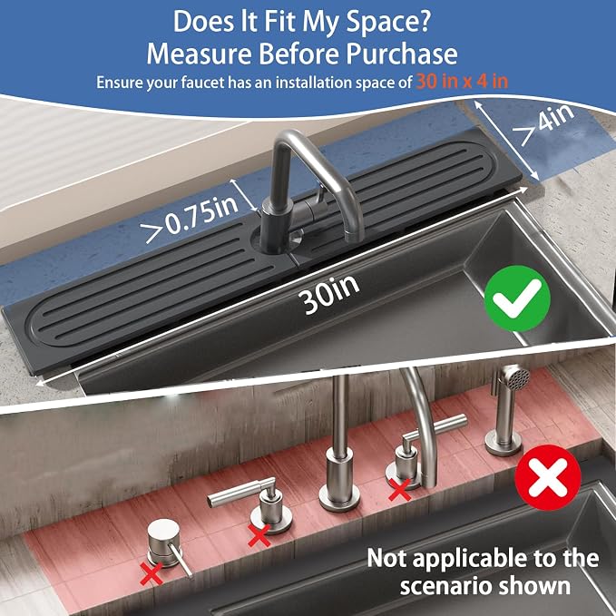 Fast Drying Kitchen Sink Splash Guard, Durable Stone Kitchen Faucet Mat, Water Absorbing Stone Tray for Sink, Diatomite Faucet Mat for Kitchen Sink, Stone Drying Mat for Kitchen and Bathroom Counter - Image 2