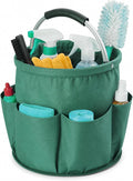Cleaning Caddy with Handle, Large Supply Organiser 17L with 6 Pockets, Cleaning Products Organiser, Foldable Storage Basket, Portable Cleaning Caddy for Home (Green) by Unknown
