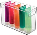 iDesign Slim Clear Plastic Bathroom Storage Bin, Tall Narrow | Organizer for Lotions, Creams, Toiletries by iDesign