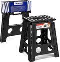 16 Inch Folding Step Stool, Heavy Duty, 400 lbs, Black | Lightweight Collapsible Stepping Stool for Adults with Handle, Non-Slip, for Kitchen, Bathroom, Bedroom and Outdoor Use by ACSTEP