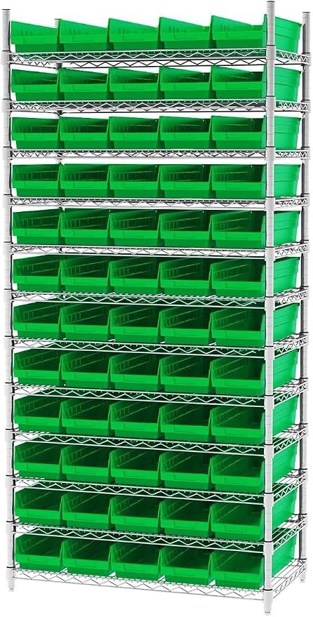 Akro-Mils 30138 Heavy Duty Plastic Shelf Bins, 18"x 6.5"x 4", Green, 12-Pk | Heavy Duty Nesting Storage Bins for Garage, Closet, Refrigerator, Kitchen, Cabinet, Drawer Organization, Pantry Organization - Image 6