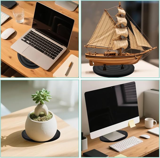 10 Inch Heavy Duty Rotating Swivel Stand, 360° Rotation with Steel Ball Bearings for Plants, Monitors, Crafts, Model Bases & TVs - Image 7
