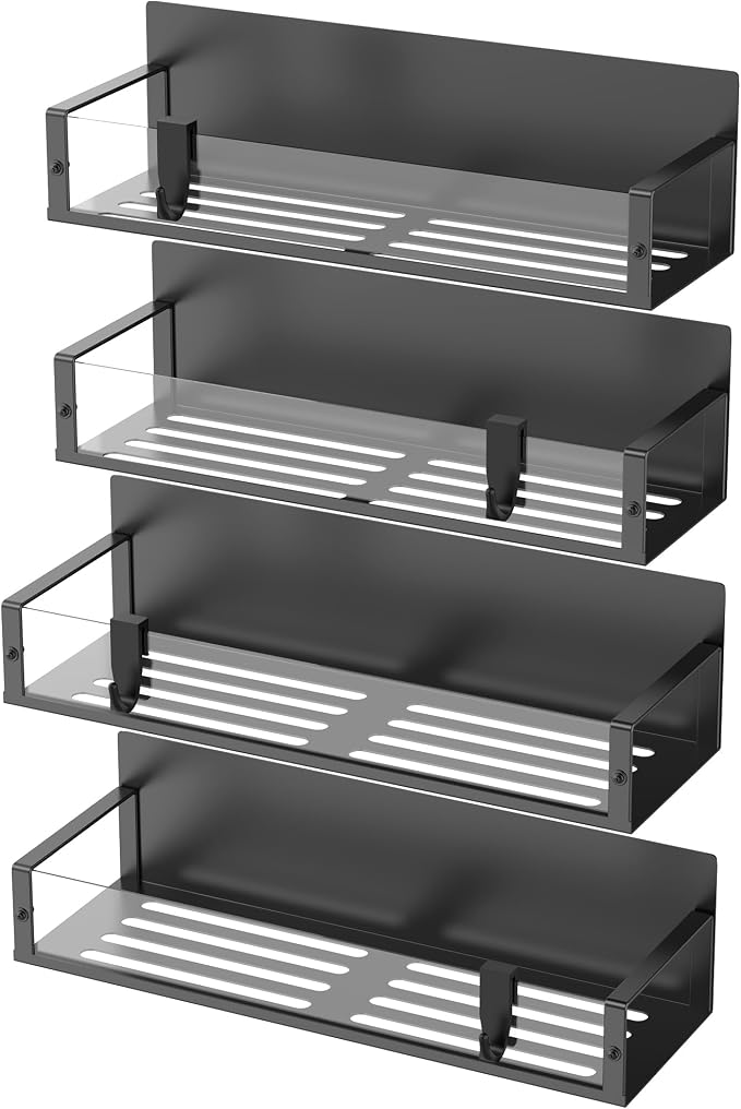 Metal Magnetic Spice Rack for Refrigerator Clear, 4 Pack | Magnetic Shelves Heavy Duty for Fridge in Kitchen, Seasoning Storage Organizer, For Oven Washer and Dryer, For Heavier Items - Image 5