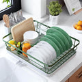 Kitsure Dish Drying Rack for Kitchen Counter, 12''W x 15.5''L, Green | Stainless Steel Sink Organization, Cutlery Holder, Home and Appartment Decor by Kitsure