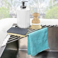 Sink Caddy Sponge Holder for Kitchen Sink, Small Dish Drainer for Kitchen Counter, Triangle Sink Brush Drainer Rack, Collapsible Dishes Drying Rack Over Sinks, Dishrack Utensil Holder Dryer White by SeropyDirect