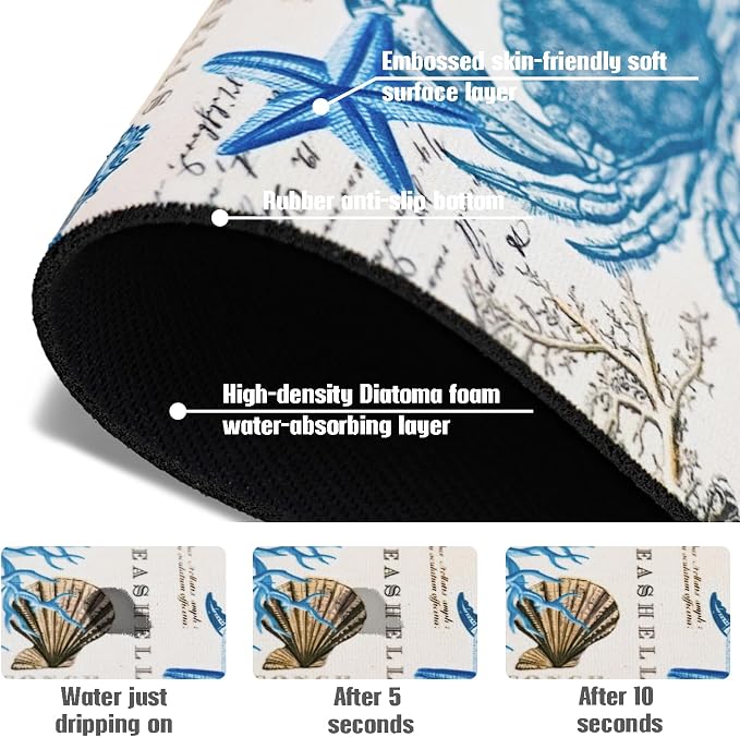 Sink Faucet Absorbing Mat, 2 Pack Drying Mat Around Faucet Sink Splash Guard Behind Faucet Sinkmat For Kitchen Bathroom Island Rv 15 * 5.5 Inch (38 * 14 cm) - Image 7