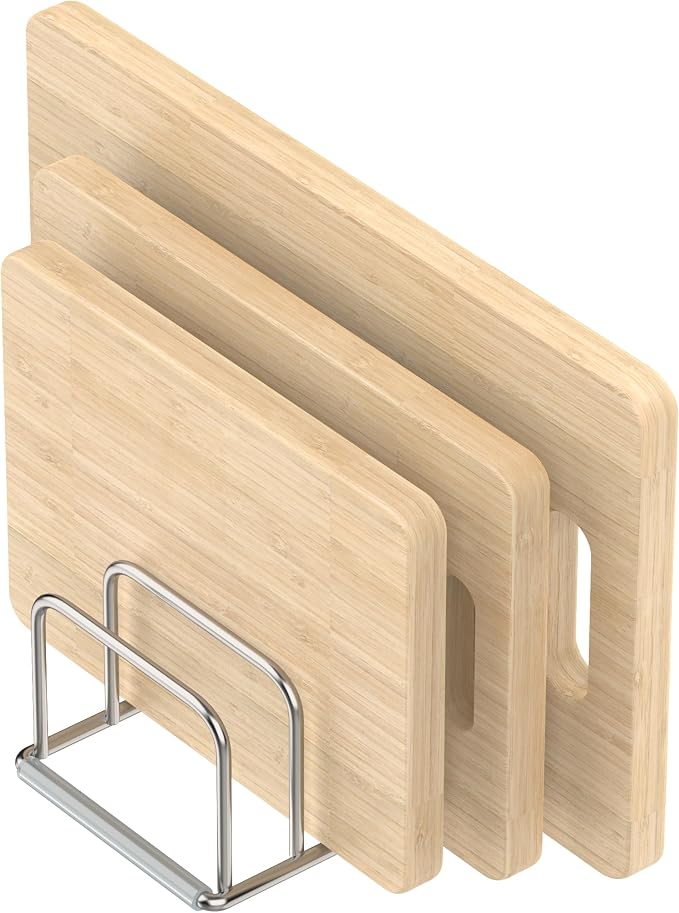 Cutting Board Organizer Stand Holder,304 Stainless Steel Chopping Board Holder,Pot Pan Lid Holder Rack kitchen Shelf Bakeware,Cookie Sheets Organizer (1.0 Inch Width Slots) - Image 7