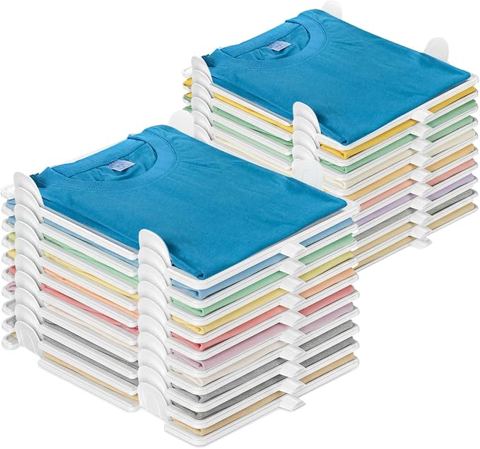 Tshirt Organize for Closet Storage,Shelves for Bedroom Storage | Space-Savin Clothing Organizer for Home Storage ,Ideal for Tshirts ,Sweater ,Pants Storage in Bedroom and Dormroom 20 Pack by Accenter