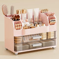 UFORU Makeup Organizer Countertop with 2 Large Drawers for Vanity Bathroom | Brush Holder, Large Capacity, Thickened Plastic, Compact Footprint, Space-Saving Design, Easy Clean, Ideal for Dorm Rooms by UFORU