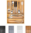 Bamboo Silverware Drawer Organizer, Kitchen Utensil Drawer Organizers, 12"x15.7" Utensils Holder Cutlery Tray with Grooved Drawer Dividers for Kitchen Flatware Bedroom Office(7 Slot, Natural) by Bellsal